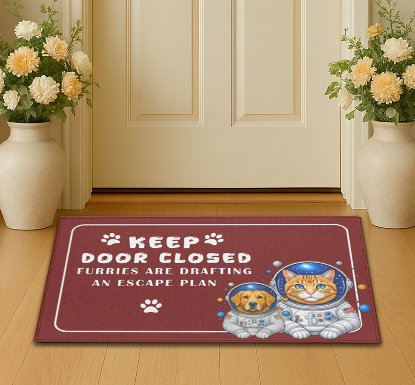 Furry Astronauts Indoor Mat– Stylish Non-Slip Floor Mat