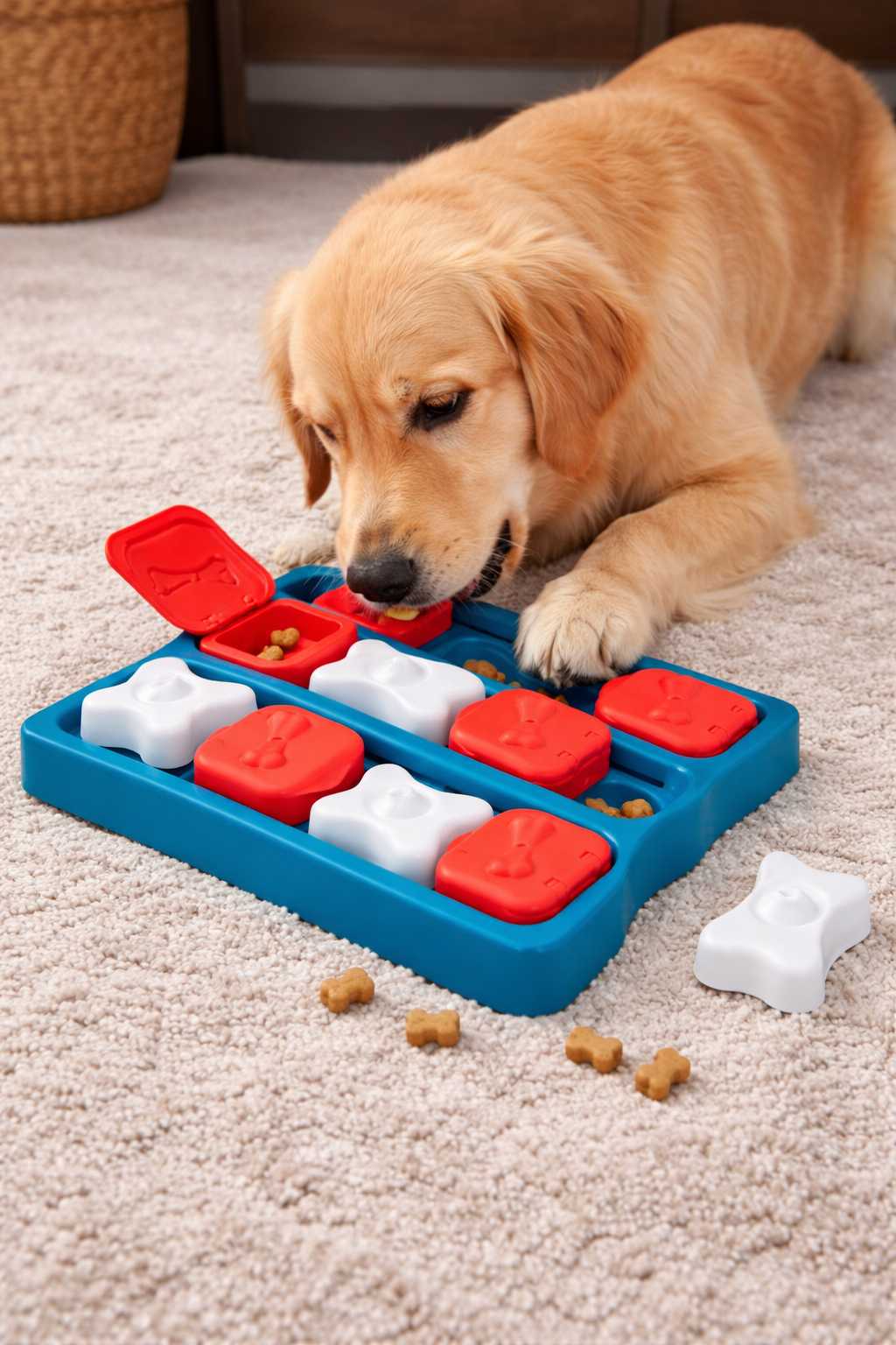 Interactive Dog Puzzle Toy – Treat Dispensing Brain Game for Mental Stimulation & Anxiety Relief | Slow Feeder Enrichment Toy