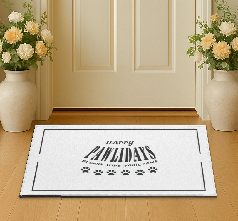 Happy Pawlidays Indoor Mat - Pet greeting mat